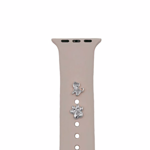 Pin Charms set for watch straps cat silver