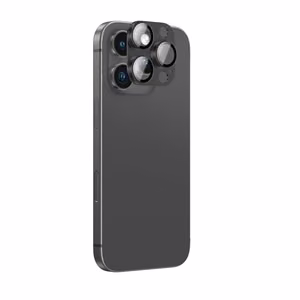 AmazingThing Aviation-Grade Alloy Karkaistu lasi Linssi iPhone 16 Pro / 16 Pro Max Kameran Linssille - musta