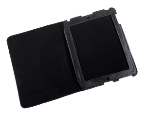 Aidosta nahasta valmistettu Apple iPad 2 -suojakotelo, musta