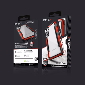 X-Doria Raptic Shield Pro suojakuori Samsung Galaxy S22+ 5G -laitteelle, antimikrobisella suojalla, punainen