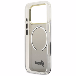 Guess IML Gradient Script Metal MagSafe Suojakuori iPhone 17 Pro Max:lle - Musta