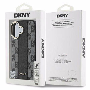 DKNY Checkered Pattern Magsafe iPhone 16 Plus:lle Suojakuori - Musta