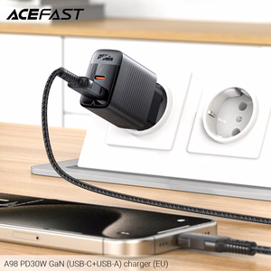 Acefast A98 Network Charger GaN USB-A / USB-C PD 30W - Black