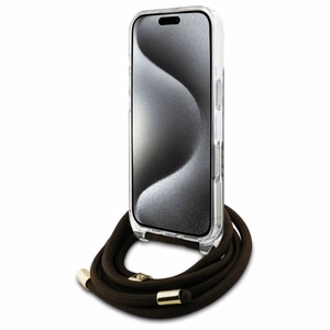 Guess Crossbody Cord 4G Print Suojakuori iPhone 16 Pro Max:lle - ruskea