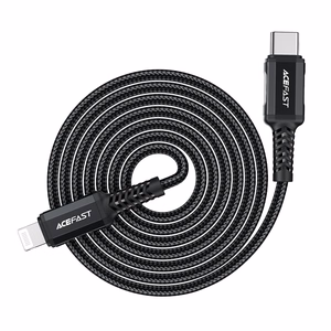 Acefast C4-01 Lightning - USB-C PD kaapeli 30W 3A 480Mb/s 1.8m - musta