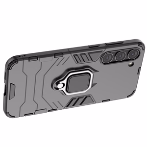 Ring Armor Suojakuori Samsung Galaxy S23+:lle panssaroitu magneettinen sormusjalusta musta