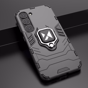 Wozinsky Ring Armor suojakuori Samsung Galaxy S23+:lle panssaroitu kuori magneettinen pidike rengas musta