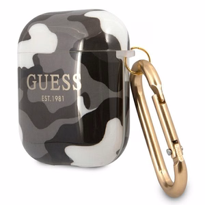 Guess GUA2UCAMG AirPods-suoja musta/musta Camo Collection -mallisto