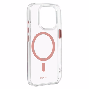 Liavec Glossy Magsafe Kirkas Suojakuori iPhone 13 Pro:lle vaaleanpunainen