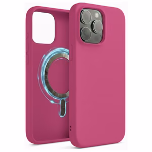 Silikoninen suojakuori TM MagSafe iPhone 16 fuksia