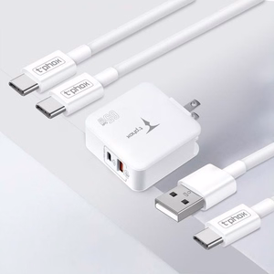 SEINÄLATURI T-PHOX MEGA T-PP09 GAN PD 65W USB/USB-C VALKOINEN