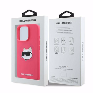 KARL LAGERFELD Silikoninen Choupette Head Print MagSafe Suojakuori KLHMP16XSCHPPLF iPhone 16 Pro Max:lle - Fuksia