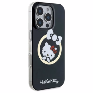 Hello Kitty IML Fun Bow Magsafe iPhone 16 Pro:lle Suojakuori - Musta