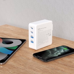 GaN 100W fast wall charger 2 x USB-C / 2 x USB Dudao A100EU - white