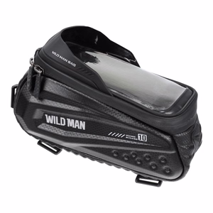 WILDMAN matkalaukku polkupyörän rungolle vetoketjulla, 1,2L (4 "- 7"), ES10, musta