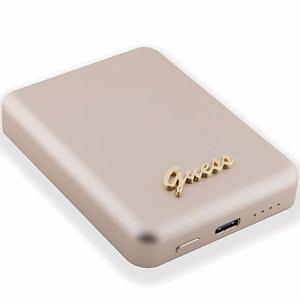 Guess MagSafe Metal Script Logo induktiovirtapankki 15W 5000mAh - kultainen