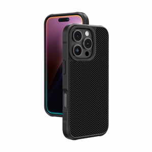 AmazingThing Titan Max Suojakuori 600D Aramid-kuiduilla iPhone 16 Pro:lle - musta