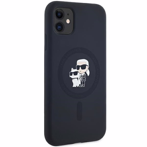 Karl Lagerfeld Silikoninen Karl&Choupette MagSafe Suojakuori iPhone 11 / Xr:lle - musta