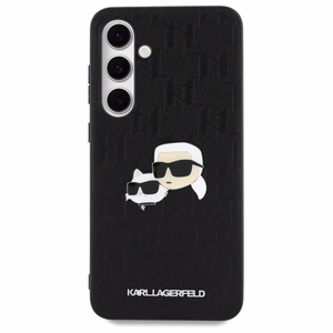 Karl Lagerfeld KLHCS24FEPGKLKCPK Samsung S24 FE S721 musta/musta kovakuori Monogram Karl&Chaoupette Head Pin
