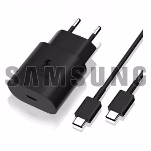 Laturi Samsung EP-TA800B musta 25W (sis. pakkauksen) + Type-C-kaapeli / 100% alkuperäinen /