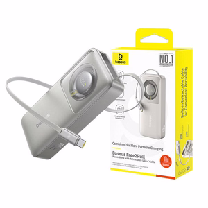 Powerbank Baseus OS Free2Pull 10000mAh 30W +kaapeli (harmaa)