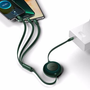 Baseus Cable Bright Mirror 2 3 in 1 - Type C to Micro USB, Lightning, Type C - 100W 1,1 metres (CAMJ010206) green