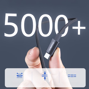 Choetech XCC-1068 PD 60 W USB-C - USB-C kaapeli näytöllä 1,2 m - musta