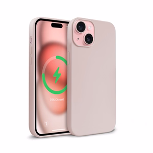 Crong Color Cover Magnetic MagSafe suojakuori iPhone 15 -laitteelle, hiekanvaaleanpunainen