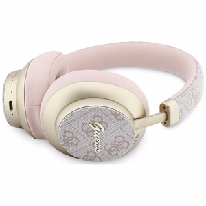 Wireless headphones Guess ENC 4G Gold Script Metal pink