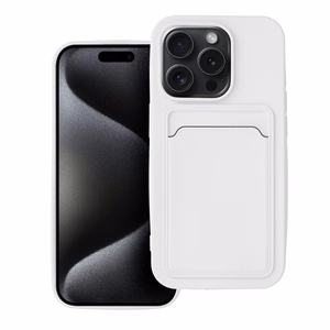 Suojakuori iPhone 15 PRO:lle Card Case valkoinen