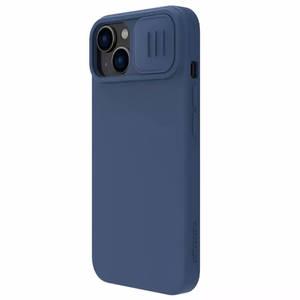 Nillkin CamShield Silky Silikoninen Suojakuori iPhone 15 Plus:lle laivastonsininen
