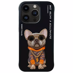 Nimmy Glasses Cool Dog Suojakuori iPhone 15 Pro:lle - musta