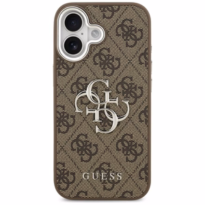 Guess 4G Big 4G Classic Logo Suojakuori iPhone 17:lle - ruskea ja hopeinen