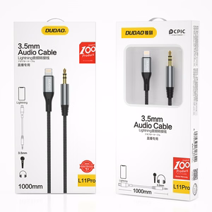 Audio adapter Dudao (L11 Pro) from "lightning" į 3,5mm grey
