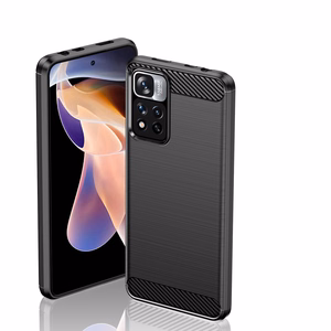Carbon Case joustava kotelo kansi Xiaomi Redmi Note 11 Pro+ 5G (Kiina) / 11 Pro 5G (Kiina) / Mi11i HyperCharge / Poco X4 NFC musta