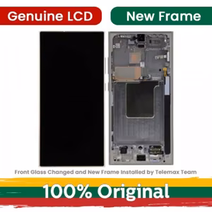 LCD Display Compatible with Samsung S928 S24 Ultra with Frame titanium black (Renewed: Telemax)