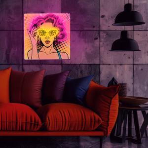 Neon ART LED POWER WOMAN keltainen-violetti FLA02 Forever Light