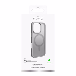 Puro Gradient MagSafe silikonisuoja iPhone 16 Pro - hopea