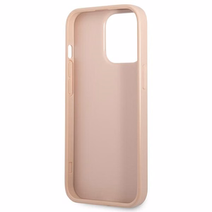 Guess GUHCP13LPSATPP iPhone 13 Pro / 13 6.1 "vaaleanpunainen / vaaleanpunainen kovakotelo SaffianoTriangle Logo Cardslot