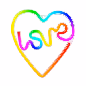 Neon LED RGB LOVE IN HEART FLRN02 + kaukosäädin Forever Light