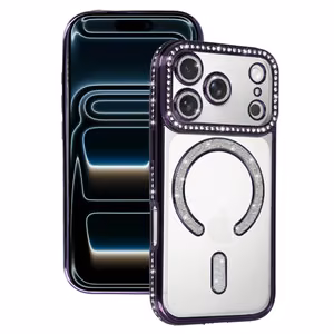 Bling MagSafe Suojakuori iPhone 17 Pro:lle violetti