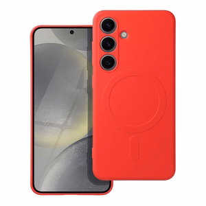 Silikoninen Mag Cover Samsung S24:lle yhteensopiva MagSafen kanssa punainen