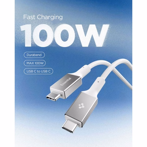 Spigen Essential EB10015CC USB-C / USB-C 100W 150cm Kaapeli - Valkoinen