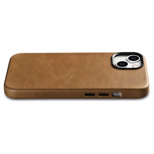 iCarer Öljyvaha Premium Nahkakotelo iPhone 14 Plus Magneettinen nahkakotelo MagSafe ruskea (WMI14220703-TN)