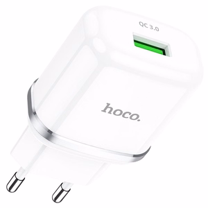 Puhelinlaturi Hoco USB A QC3.0 3A 18W N3 valkoinen
