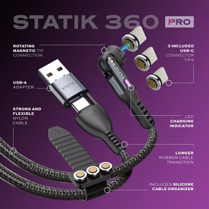 STATIK Statik 360 Pro kaapeli 2.0 USB-C; 1 m, musta