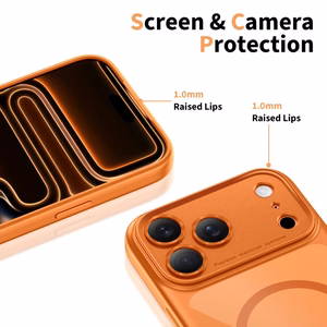 Tech-Protect Magpeak MagSafe CC Suojakuori iPhone 17 Pro:lle - Läpinäkyvä oranssi