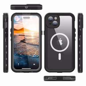 Case for iPhone 15 PLUS Shellbox DOT waterproof MagSafe compatible black