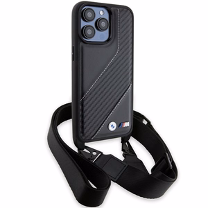 BMW M Edition Carbon Stripe & Strap Suojakuori iPhone 15 Pro:lle - musta