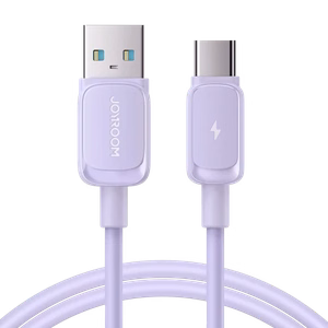 Joyroom Multi-Color Series A14 USB-A / USB-C 3A Kaapeli 1.2m - violetti